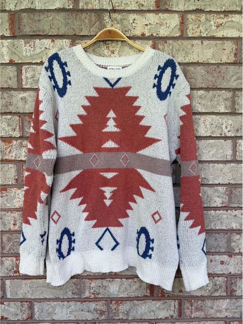 Main Strip Southwestern print pullover crewneck sweater Size M